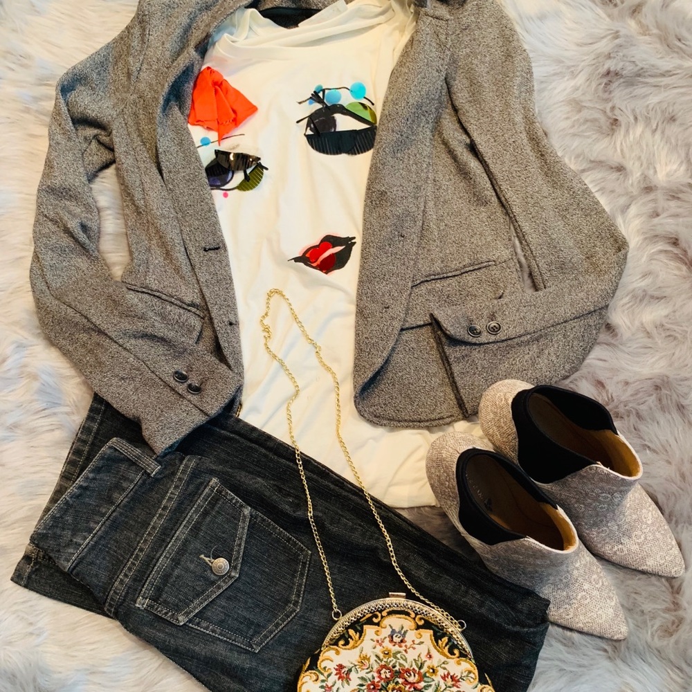 Charcoal gray Ann Taylor Loft blazer